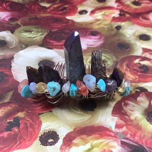 Purple titanium crystal quartz tiara (handmade)